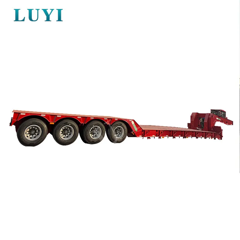 120 طن 4 محاور Lowbed Lowboy نصف شاحنة مقطورة