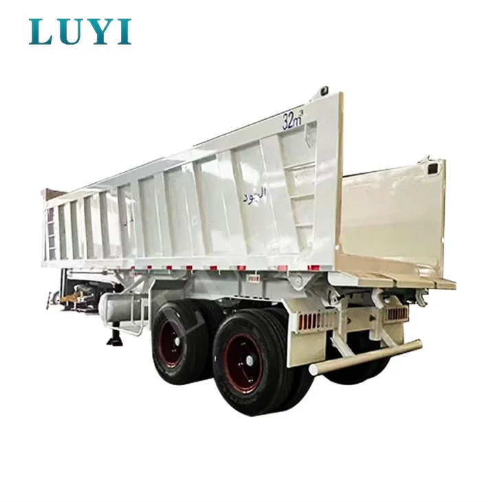 2 المحور شاحنة مقطورة عالية الجودة تفريغ خلفي نصف مقطورة