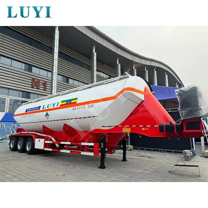 3-محور 40 متر مكعب عمودي خزان مسحوق نصف مقطورة