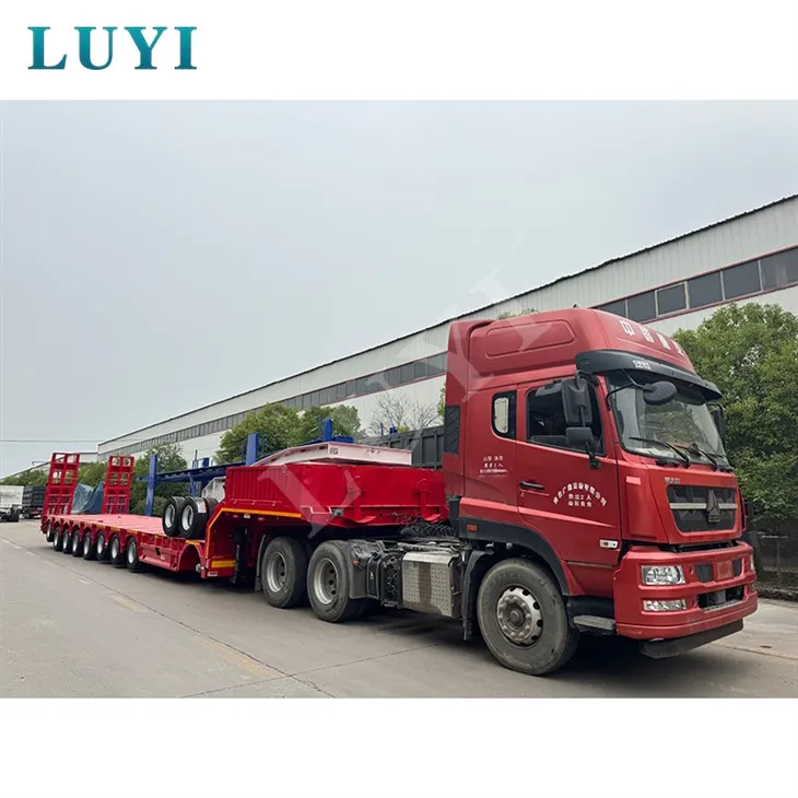 8 محاور معقوفة Lowboy نصف مقطورات 80 طن