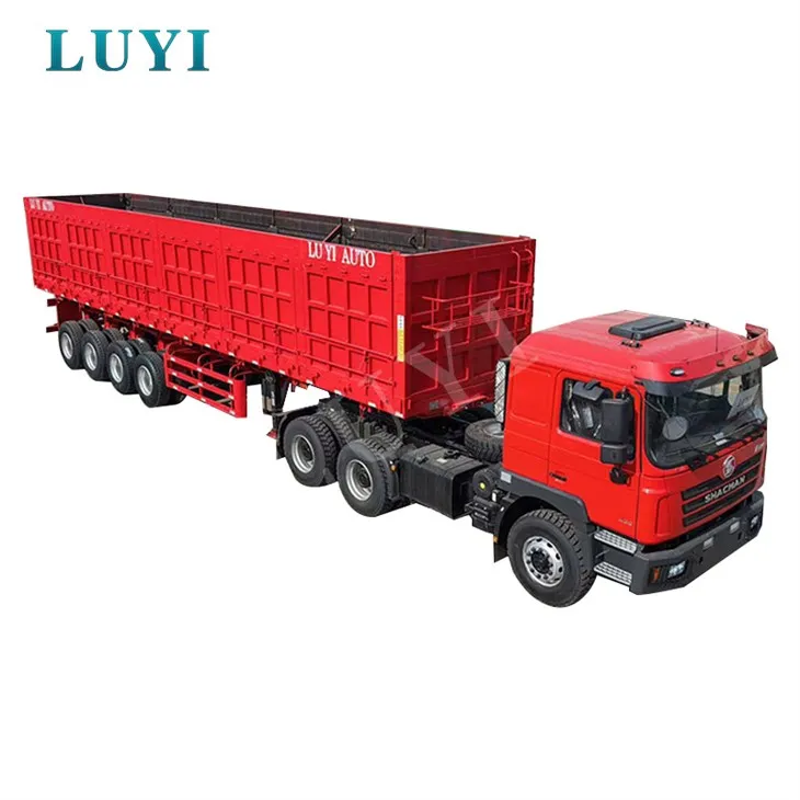 مقطورة تفريغ جانبية متينة ذات 4 محاور للبناء