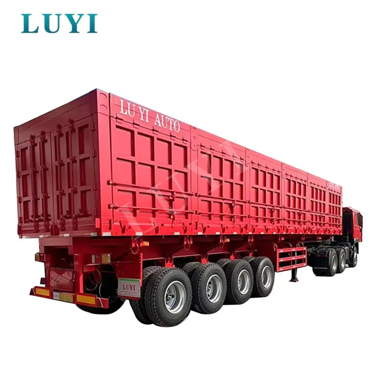 4 نصف مقطورة تفريغ جانبية للمحور للبناء والتعدين