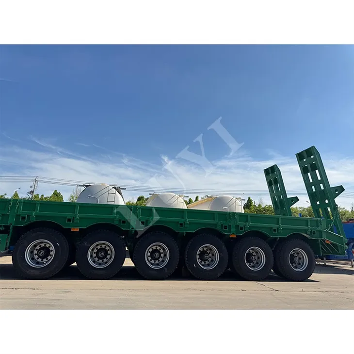 حاوية شاحنة مقطورة مسطحة عالية الجودة ذات 6 محاور