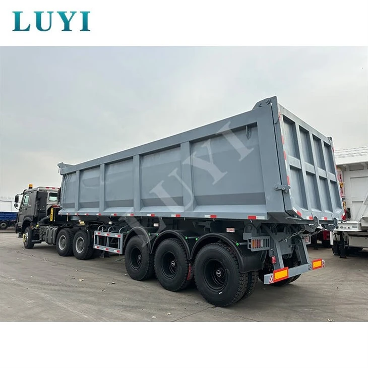 Three-axle U-shaped Side-tipping Dump Truck Cargo Trailer high quality